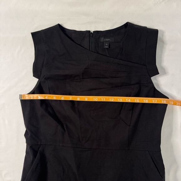 J Crew Promotion Dress Black sz 12 Office Knee Length Sleeveless Pockets Stretch - Picture 7 of 10